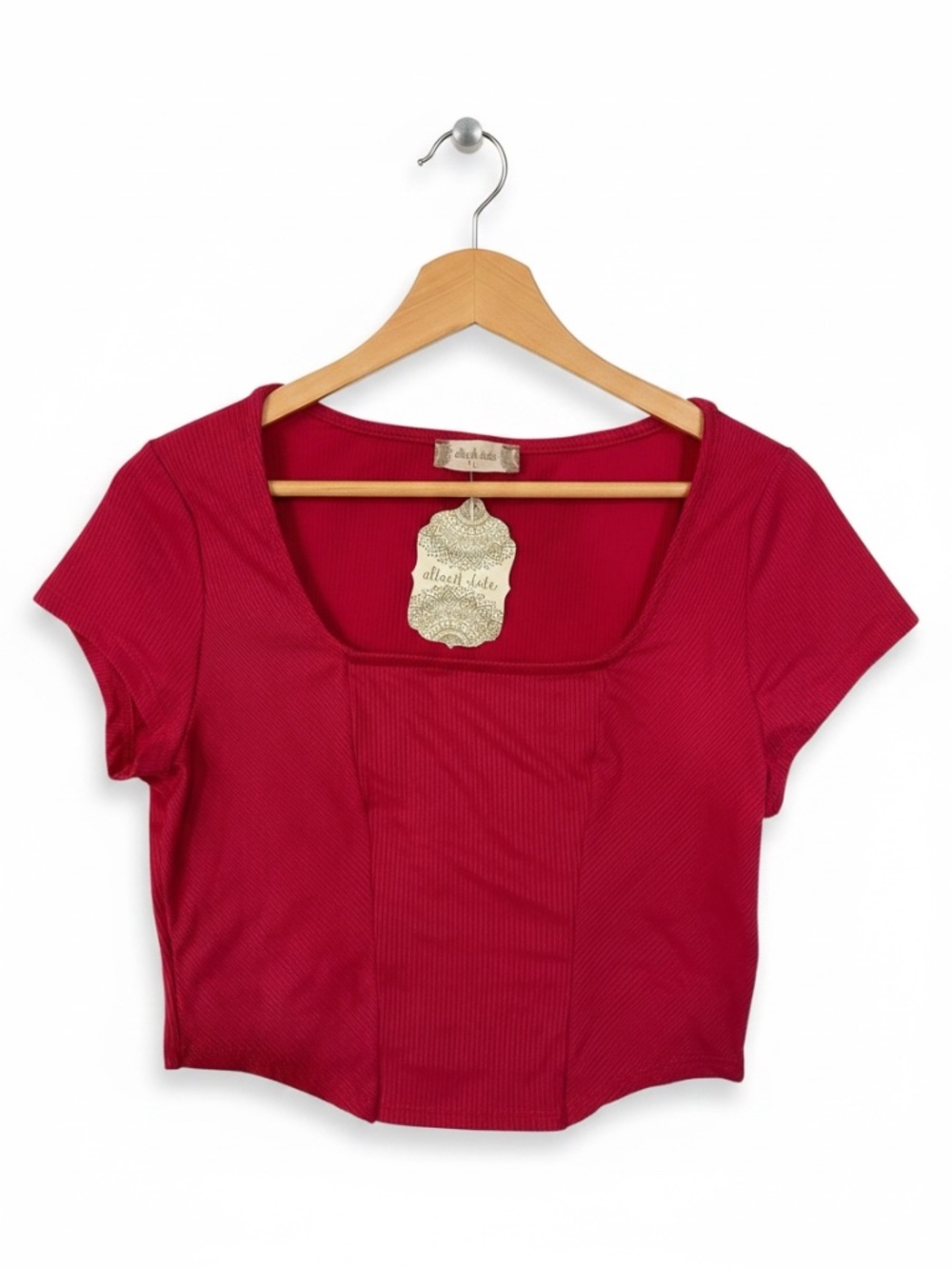 altar’d state fuschia ribbed crop top